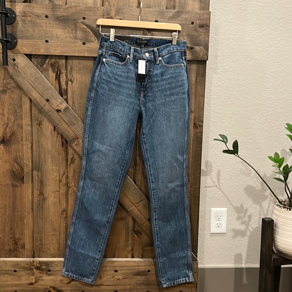 Banana Republic curvy straight jeans.